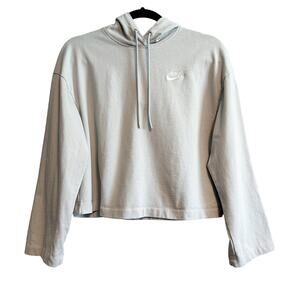 Nike Wide Sleeve Hoodie Sweatshirt Size S Light Gray CJ3740-097
